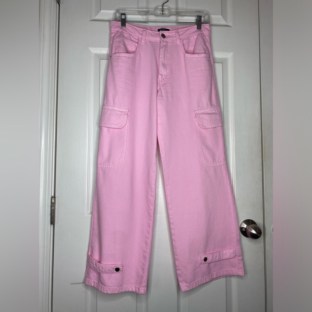 boohoo pink cargo pants